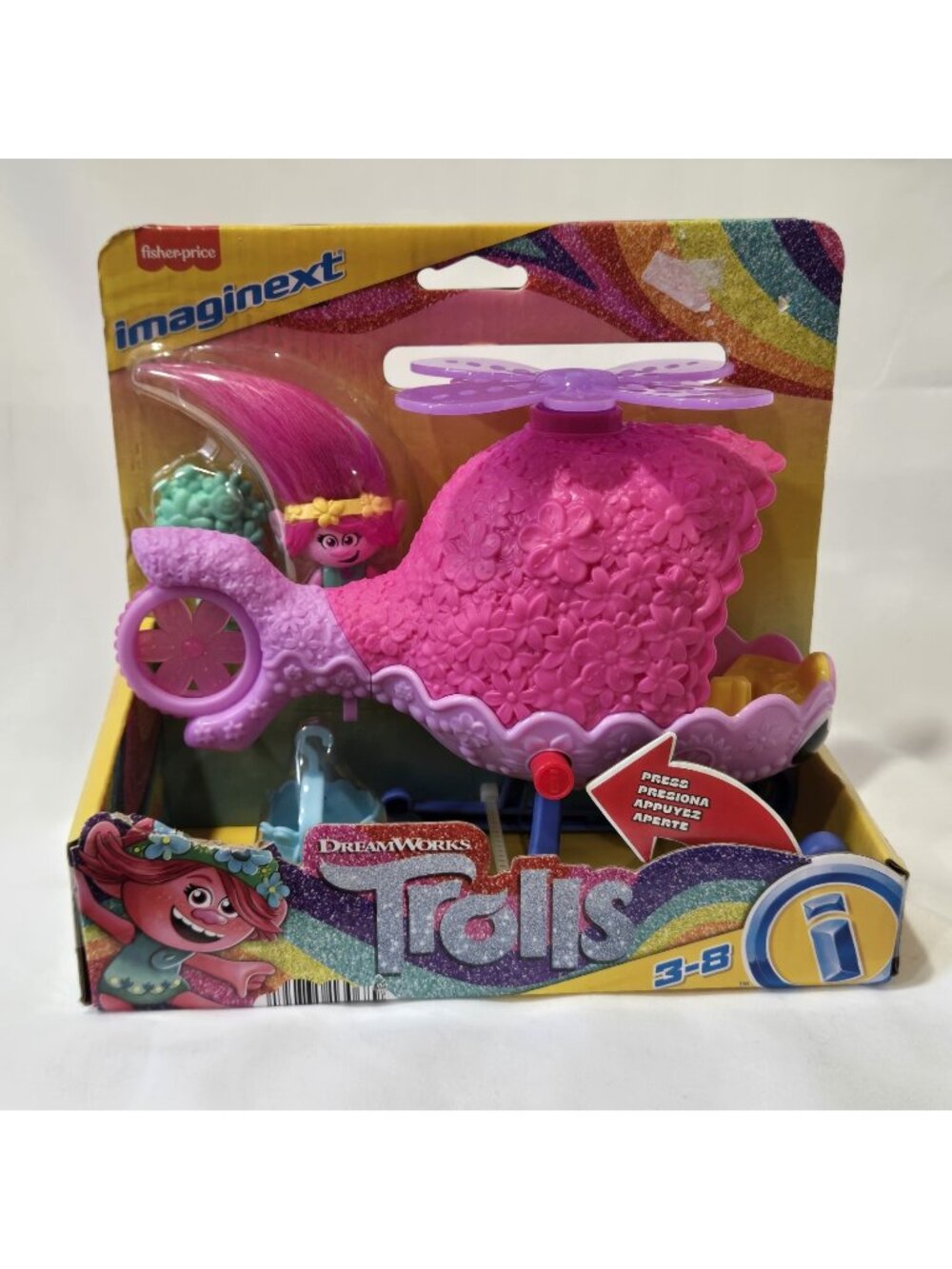Fisher Price Imaginext DreamWorks Trolls Poppy Copter Helicopter Toy 3-8 New